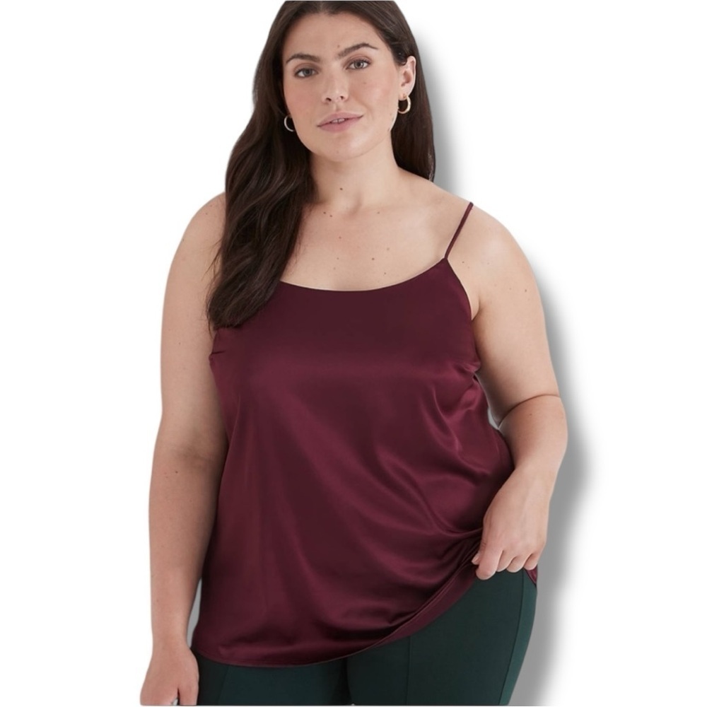 LANE BRYANT Satin Cami - Burgundy Plus 16
